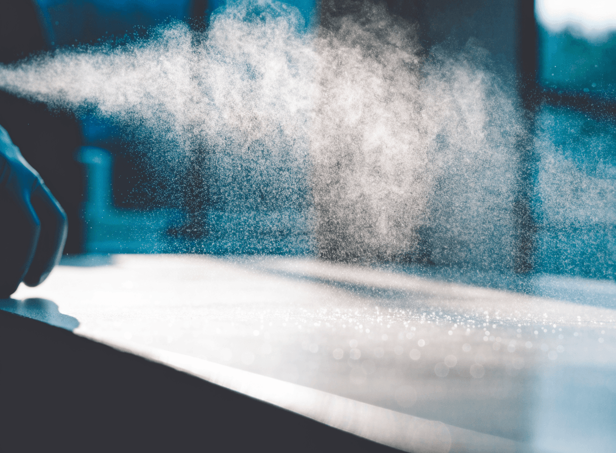 Désinfection des surfaces d'un logement